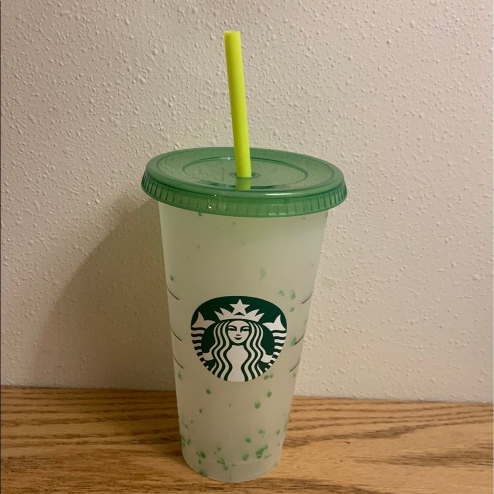 STARBUCKS Color Changing Confetti Cold Cup- green